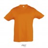 Camiseta niño mejor calidad-precio manga corta Sol's Regent 150 con publicidad Color Naranja Vista Frontal
