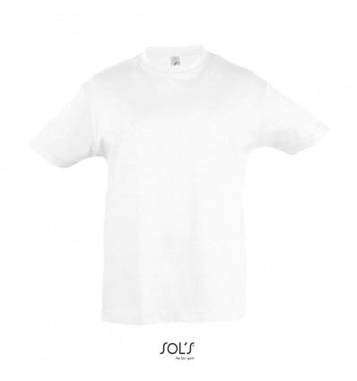 Camiseta blanca niño económica manga corta Sol's Regent 150 publicitaria Color Blanco Vista Frontal