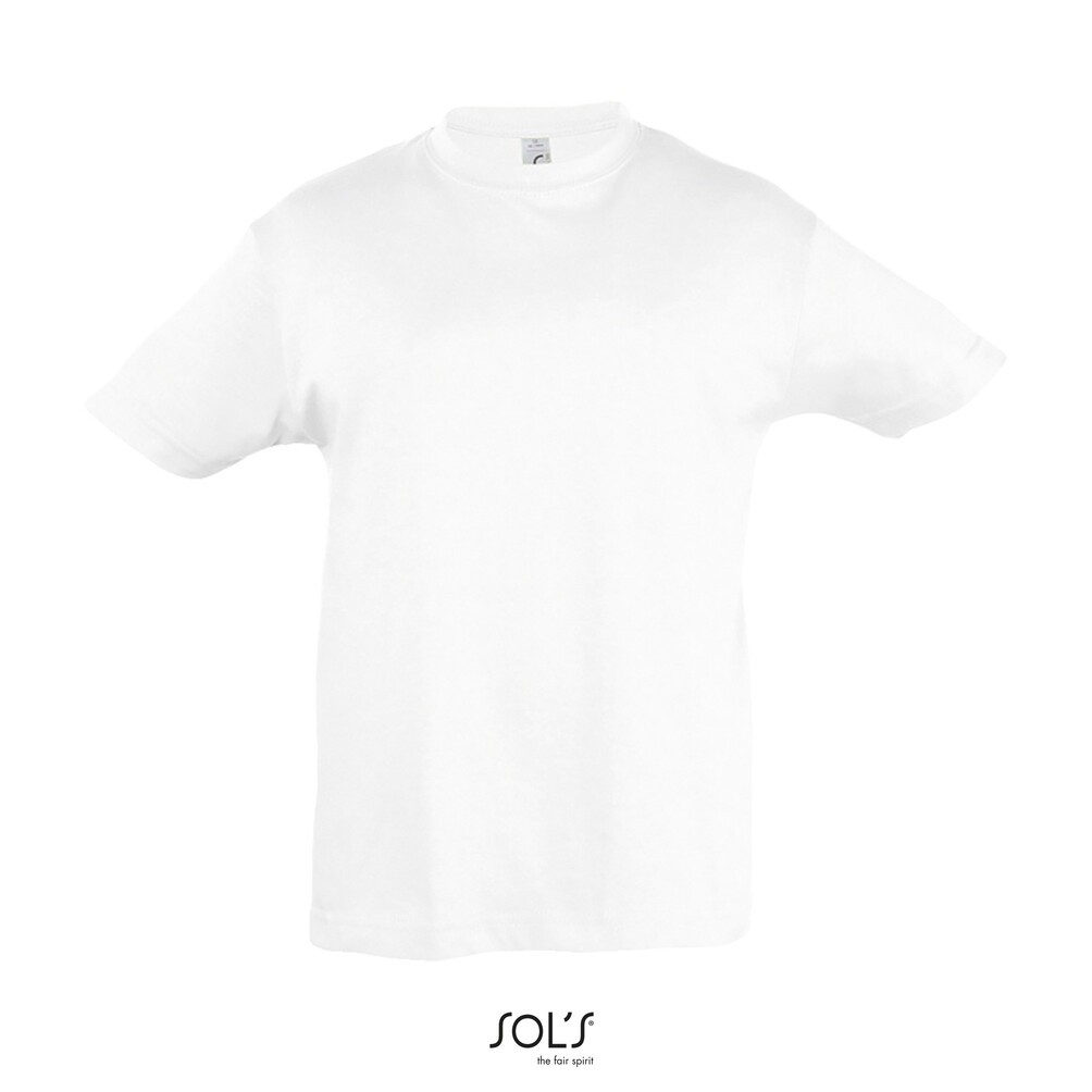 Isla Stewart Transformador A tientas Camiseta blanca niño económica manga corta Sol's Regent 150