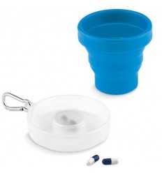 Vaso Plegable de Silicona Pequeño personalizado Color Azul