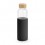 Botella cristal con tapa bambú y funda silicona 600 ml para eventos Color Negro