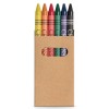 Caja con 6 Lápices de Cera personalizada Color Natural