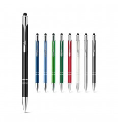Bolígrafo aluminio de colores con puntero táctil publicitario