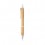 Bolígrafo de bambú con clip y detalles metálicos personalizado Color Natural