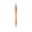 Bolígrafo de bambú con clip y detalles metálicos con logo