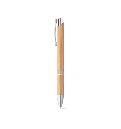 Bolígrafo ecológico de bambú con clip personalizado Color Natural