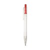 Bolígrafo reciclado transparente con pulsador de color promocional Color Rojo