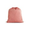 Mochila saco de algodón reciclado con bolsillo frontal promocional Color Rojo
