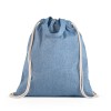 Mochila saco con asas de algodón reciclado barata Color Azul