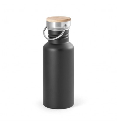 Botella de acero inoxidable con tapa 540 ml personalizada Color Negro