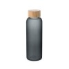 Botella de cristal mate con tapa de bambú 500 ml personalizada Color Negro