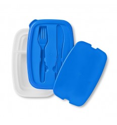 Tupperware Picnic con Cubiertos Publicitario Color Azul
