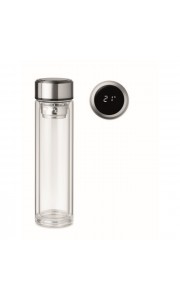 Botella de vidrio con infusor y termómetro - 390 ml