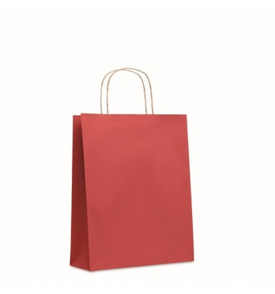 Bolsa de papel de color de 25x11x32 cm promocional Color Rojo