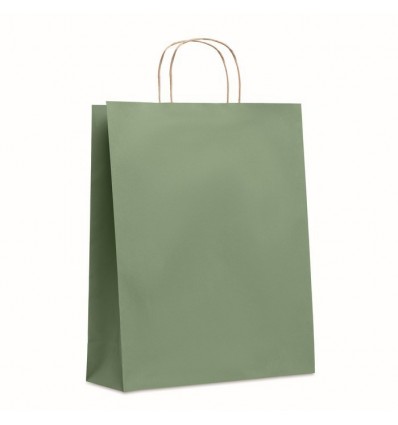 Bolsa de papel de color de 32x12x40 cm para publicidad Color Verde