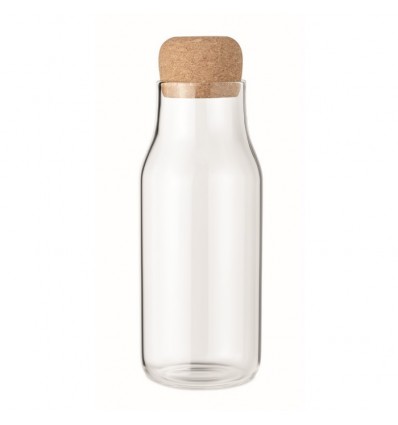 Botella de crital con tapón de corcho 600 ml personalizada Color Transparente