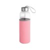 Botela de cristal con funda 520ml para personalizar Color Rosa Claro