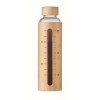 Botella de cristal con funda de bambú con medidor 600 ml personalizada Color Madera