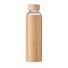 Botella de cristal con funda de bambú con medidor 600 ml barata
