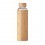 Botella de cristal con funda de bambú con medidor 600 ml para publicidad