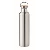 Botella 1L de acero inoxidable con tapa de bambú personalizada Color Plata Mate
