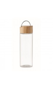 Botella de cristal con tapa de bambú y asa de anilla - 500 ml