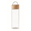 Botella de cristal con tapa de bambú con asa 500 ml publicitario