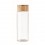 Botella de cristal con tapa de bambú con asa 500 ml personalizada Color Transparente