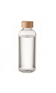 Botella de vidrio con tapa de bambú - 650 ml