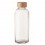 Botella de vidrio con tapa de bambú 650 ml personalizada Color Transparente