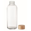 Botella de vidrio con tapa de bambú 650 ml barata
