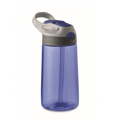 Botella de Tritán con boquilla de silicona 450 ml barata Color Azul Transparente