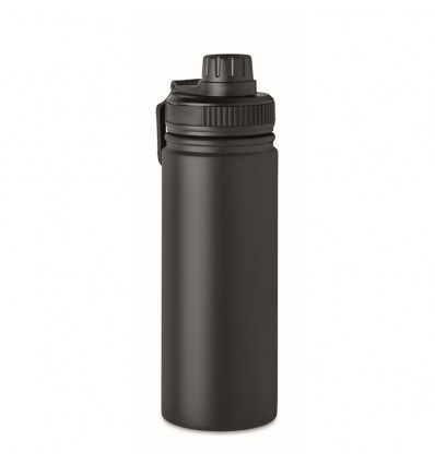 Botella de 500ml en acero Inox. con tapón y asa personalizada Color Negro