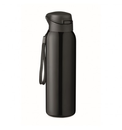 Botella viajera de 580ml con pajita integrada personalizada Color Negro