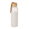 Botella de 500ml con funda silicona y tapón de bambú barata Color Blanco