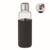 Botella con funda de neopreno y recordatorio de hidratación de 500ml personalizada Color Negro