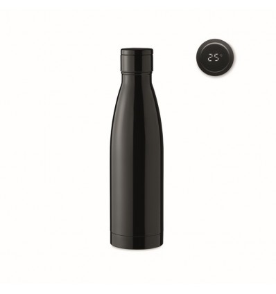 Botella de 500ml con termómetro táctil personalizada Color Negro