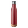 Botella termo inoxidable con base de corcho 600 ml para personalizar Color Burdeos