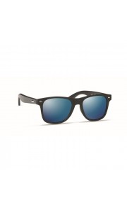 Gafas de sol montura negra y lente efecto espejo - UV400
