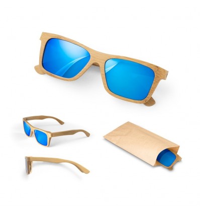 Gafas de sol de bambú con efecto espejo publicitarias