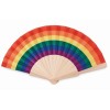 Abanico arcoíris de madera y poliéster personalizado Color Multicolor