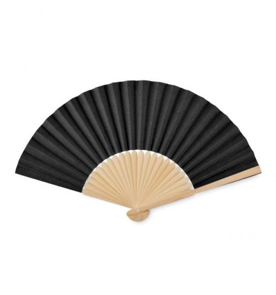 Abanico de bambú y tela de papel personalizado Color Negro