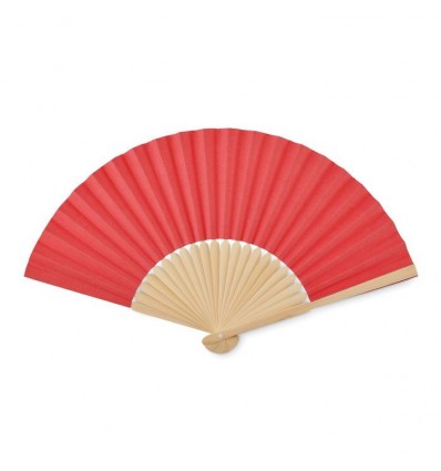 Abanico de bambú y tela de papel publicitario Color Rojo