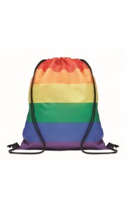 Mochila saco de poliéster con diseño arcoiris