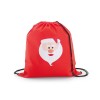 Bolsa de cuerdas non-woven con estampado de navidad personalizada Color Rojo