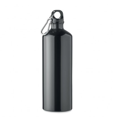 Botella grande de aluminio - 1000 ml personalizada Color Negro
