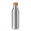 Botella de aluminio con tapa de bambú - 550 ml personalizada Color Plata Mate