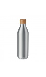 Botella de aluminio con tapa de bambú - 550 ml