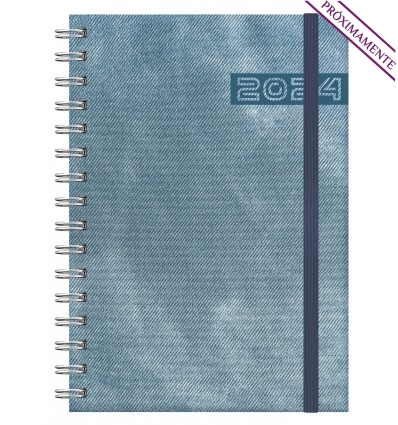 Agenda wire'o de polipiel 2024 Lovere Dia A5 personalizada Color Azul