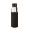 Botella de cristal reciclado con funda - 500 ml publicitaria Color Negro